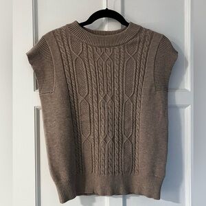Cyrus Brown Crew Neck Cable Knit Sweater Vest